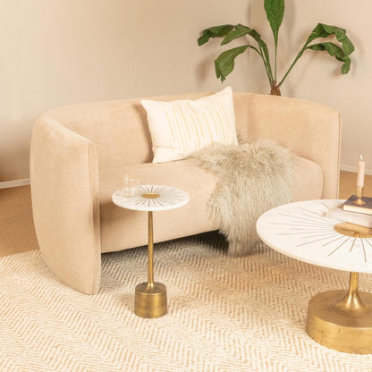 Creative Co-op Mesa de mármol y Metal con Base de Pedestal de 30,5 cm R