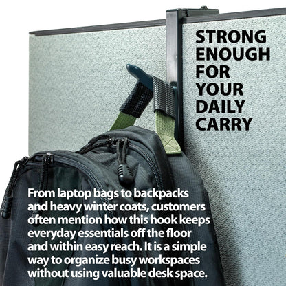 Officemate 22005 Over the Panel Double Door Hooks, charcoal