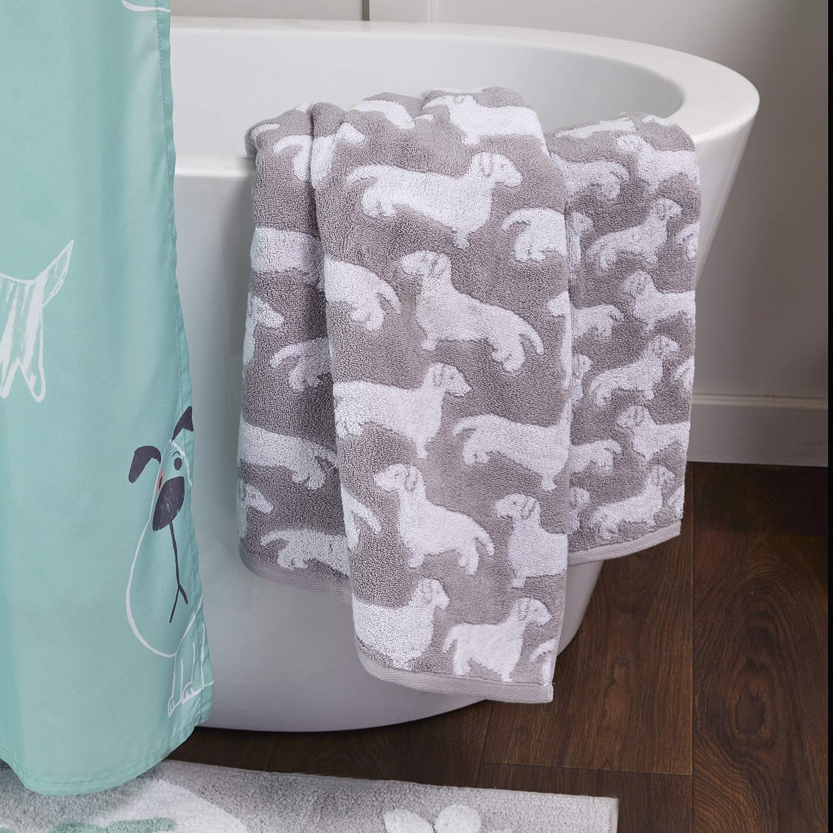SKL Home by Saturday Knight Ltd. - Toalla de Mano para Perro, 2 Piezas, Color Gris