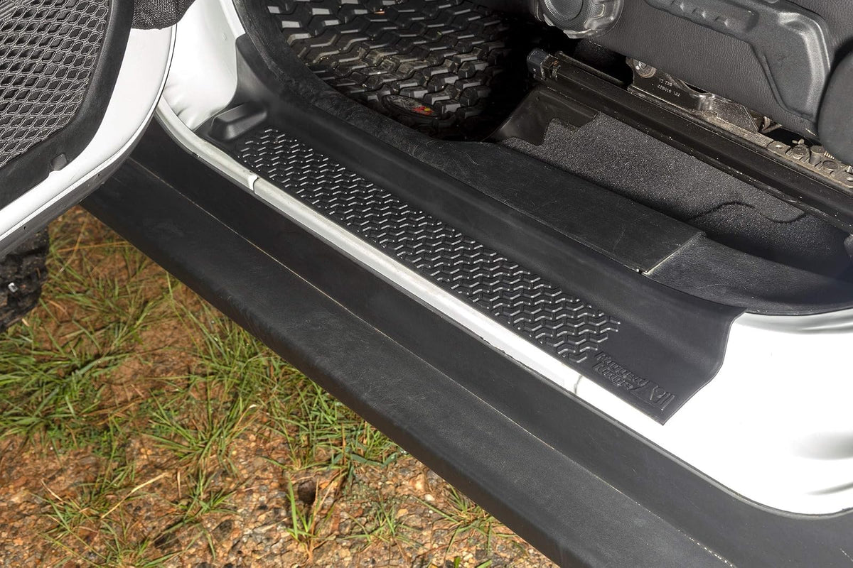 Rugged Ridge 11216.32 Protectores Entrada Todo Terreno Termoplástico Negro Mate 4 Piezas Sin Taladro para Jeep Wrangler JLU/Gladiator JT