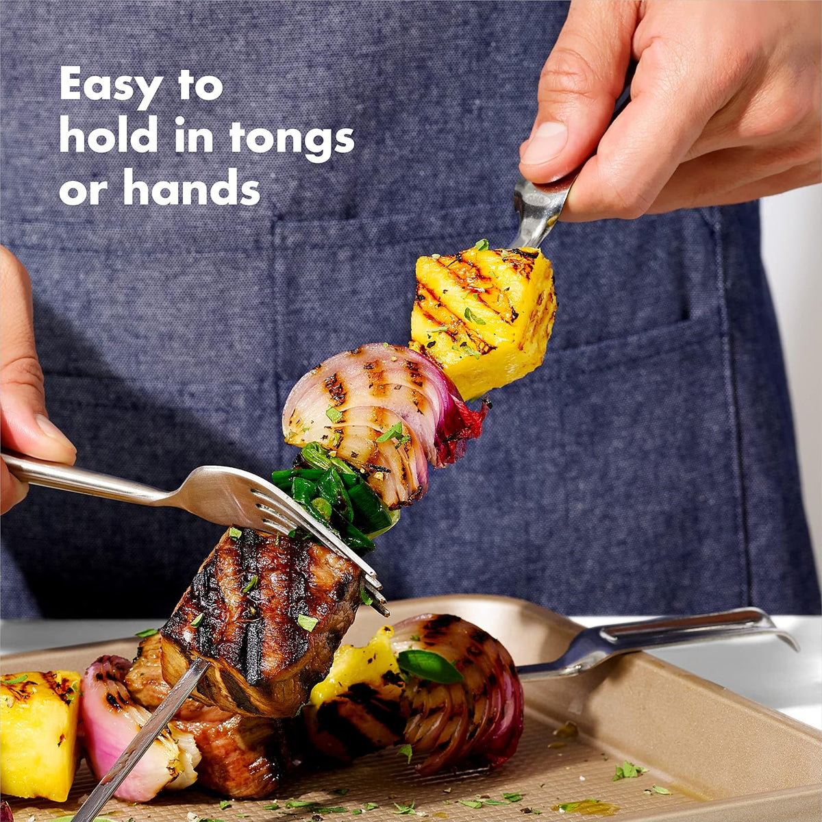 OXO Good Grips - Juego de 6 brochetas para Asar de Acero Inoxidable