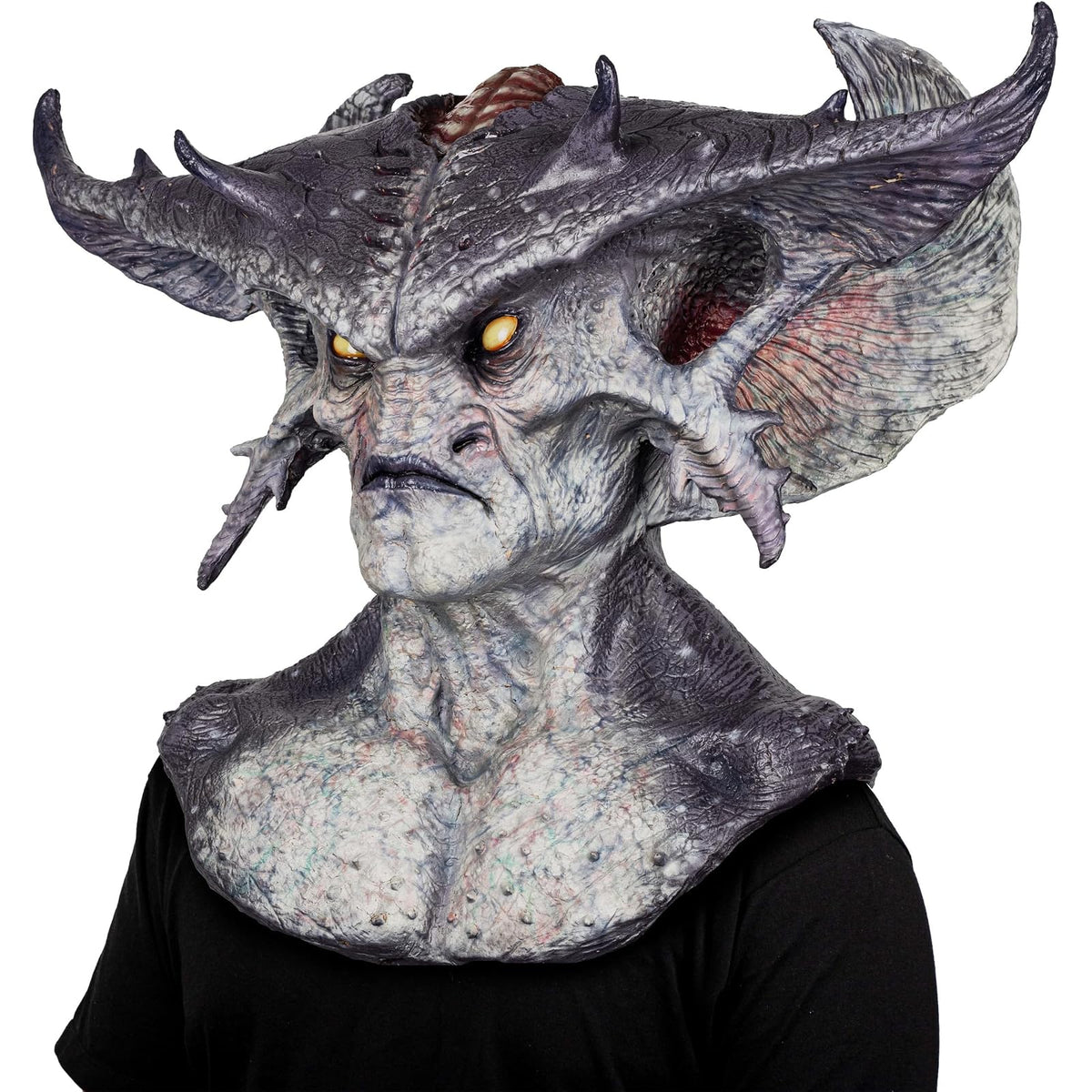 Ghoulish Productions Máscara De Látex Warlord, Accesorio Látex Cosplay Alíen, Disfraz Aterrador para Halloween y Fiestas Temáticas, Cosplay Extraterrestre, Diseño Artesanal Head Mask