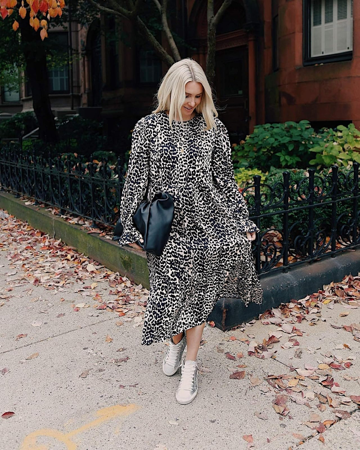 The Drop Vestido Midi Para Mujer, Estampado de Leopardo, por @somewherelately