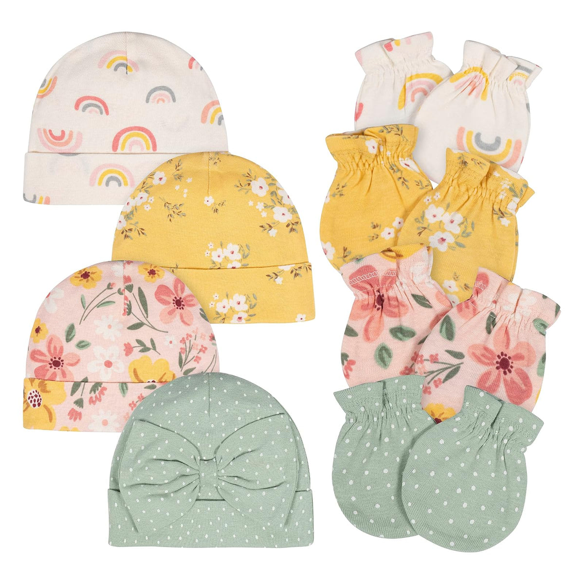 Gerber Juegos de Gorro y Manoplas de 8 Piezas y 9 Piezas Manoplas para Bebé-Niños