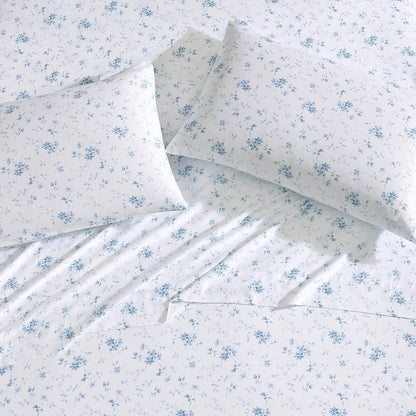 Laura Ashley - Juego de Funda de Almohada de satén de algodón estándar | Satén de algodón suave, tacto suave y sedoso, acabado resistente a las arrugas, incluye 2 fundas de almohada