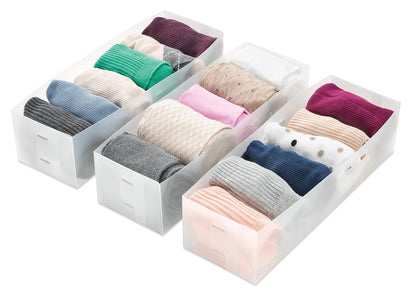 Whitmor 6064-351 Organizador de cajón, pequeño, Juego de 3, oorganizador de gaveta pequeño S/3, Colores Variados, 1
