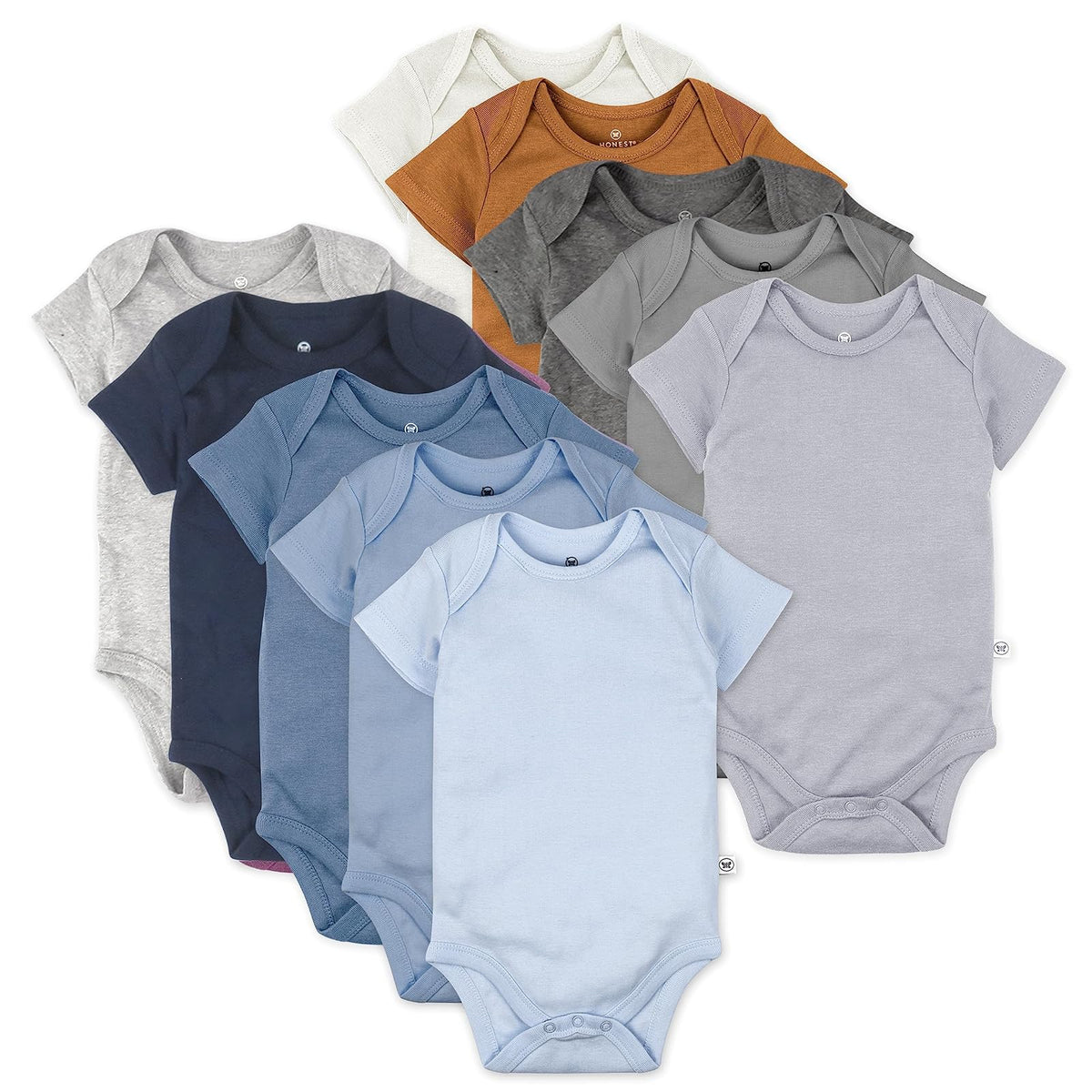 HonestBaby Paquete de Bodies de Algodón Orgánico para Bebé - 3-6 Meses - Prep School Rebel Boy