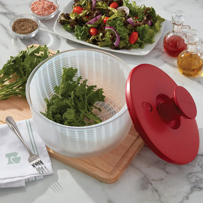 Kitchenaid Spinner Universal para Ensaladas con Tazón Extraíble, Colador y Mecanismo de Bomba con una Sola Mano, Nidos de Tazón Grande y Cuenta con Base Antideslizante, 7.43 Cuartos de Galón, Rojo
