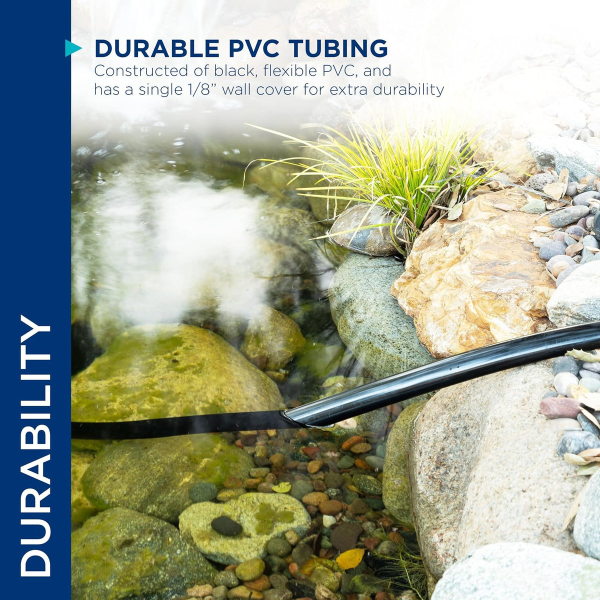 Alpine Corporation 100 Ft. PVC Tubing with 1" Inside Diameter for Ponds and Fountains, Black