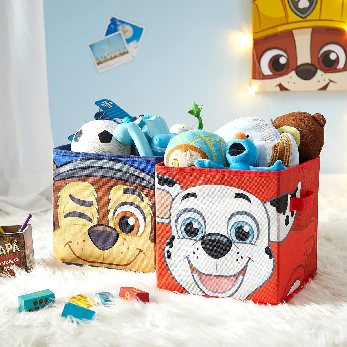 Idea Nuova Paw Patrol - Cubitos de almacenamiento plegables (25,4 x 25,4 cm) - Patrulla Canina - Multicolor