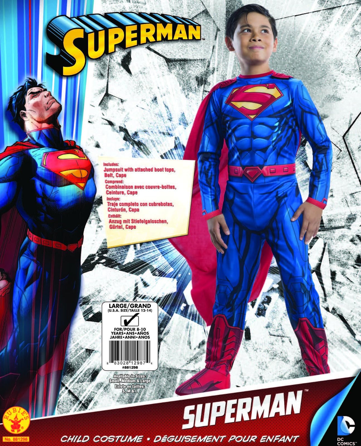 Rubies - Disfraz de Superman para niños DC Universe, Talla M