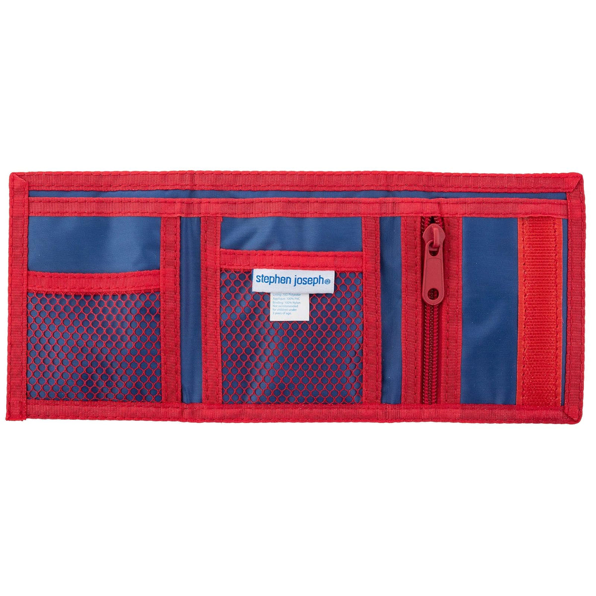 Stephen Joseph, portafolios unisex para niños, portafolios para niños y niñas con diseños de apliques, portafolios serigrafiada con bolsillo para monedas con cierre, Espacio azul oscuro, Una talla,