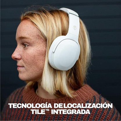 Skullcandy Crusher EVO Wireless Multi-Sensory Bass Headphones - Bone | Bluetooth, Noise Isolating Over-Ear Fit, 40 Hours Battery, Microphone, Working Out, Gym, Travel, Studying, Music