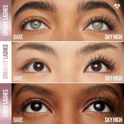 Maybelline Sky High Cosmic Black Máscara de Pestañas, Dura 24H, Lavable