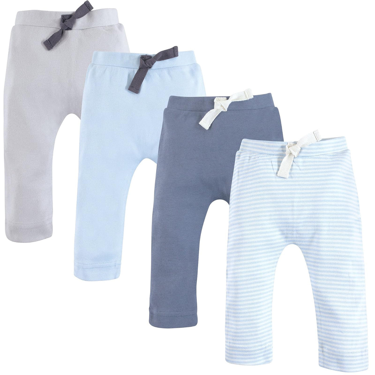 Touched by Nature Pantalones de algodón orgánico para bebé - 9-12 Meses - Lt. Blue Gray