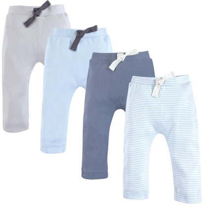 Touched by Nature Pantalones de algodón orgánico para bebé - 9-12 Meses - Lt. Blue Gray