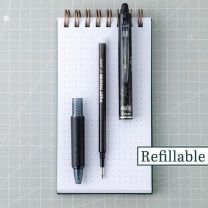 PILOT Pen FriXion - Recambios de tinta de gel para bolígrafos borrables, punta fina, tinta negra, paquete de 12