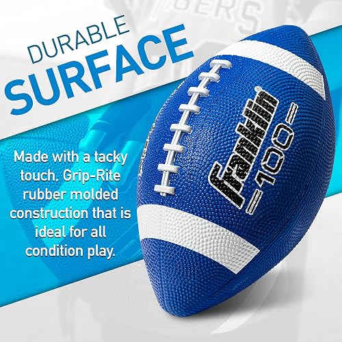 Franklin Sports - Pelotas de fútbol Infantil Grip-Rite 100 Juveniles de Goma para niños, pelotas de fútbol de Goma duraderas para Exteriores, pelotas de fútbol Individuales + 6 Paquetes de fútbol a