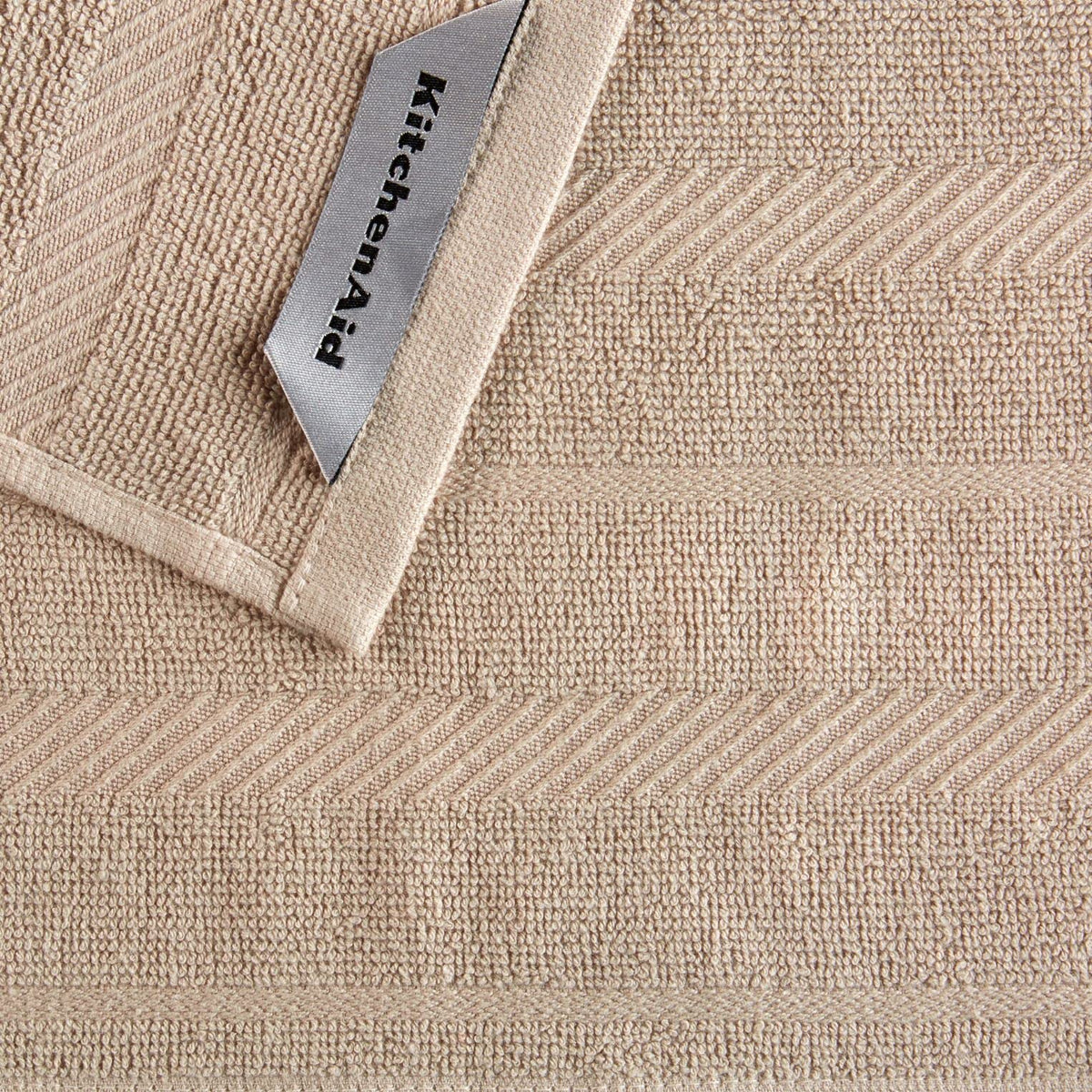 KitchenAid Albany - Juego de 8 paños de Cocina, licuado/Blanco, 12 x 12 Pulgadas