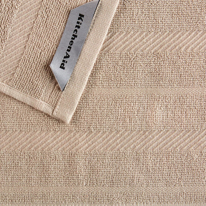 KitchenAid Albany - Juego de 8 paños de Cocina, licuado/Blanco, 12 x 12 Pulgadas