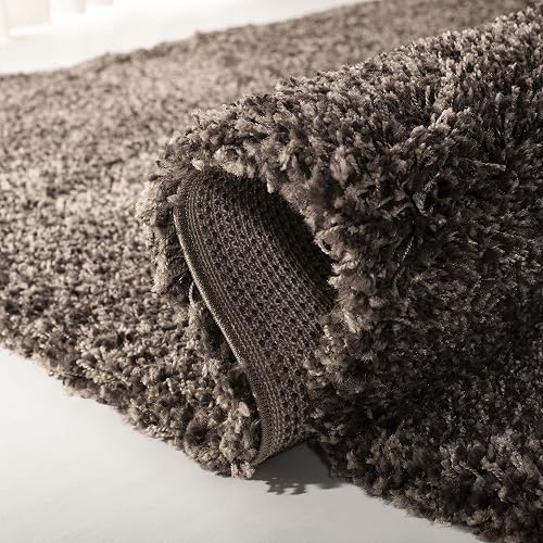Safavieh, Alfombra de área California Premium Shag Collection SG151, SG151-8181-7SQ, Hongo, 200.66 cm Cuadrado