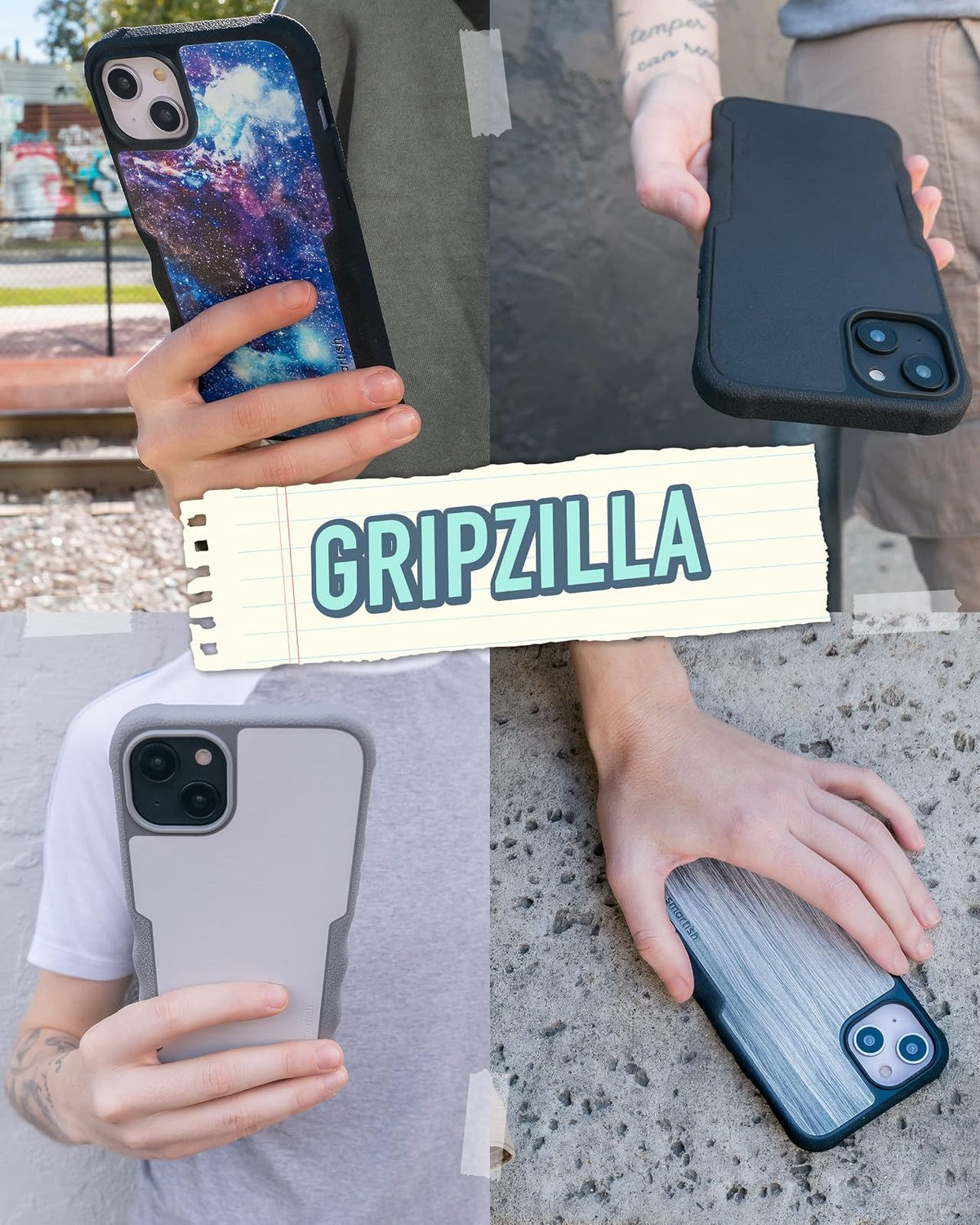 Smartish iPhone 14 Plus Funda Protectora - Gripzilla Compatible con MagSafe [Robusta + Resistente] Agarre y Proteccion Reforzada a Prueba de Golpes - Negro