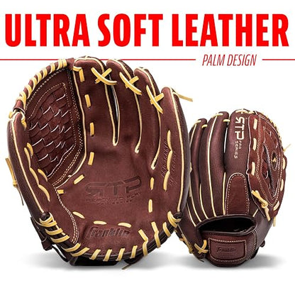 Franklin Sports RTP Pro - Guante de béisbol para Adultos y jóvenes, Derecho, Color Camel