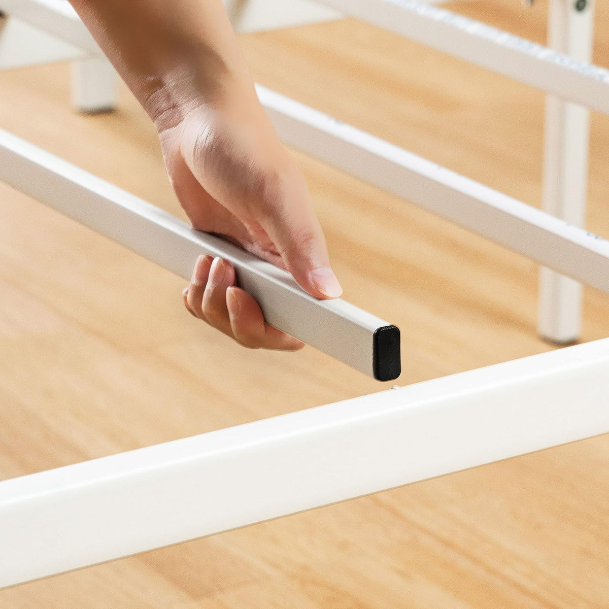Best Price Mattress - Marco de Cama de Plataforma de Metal de 14 Pulgadas, Listones de Acero Resistente, Blanco, Individual