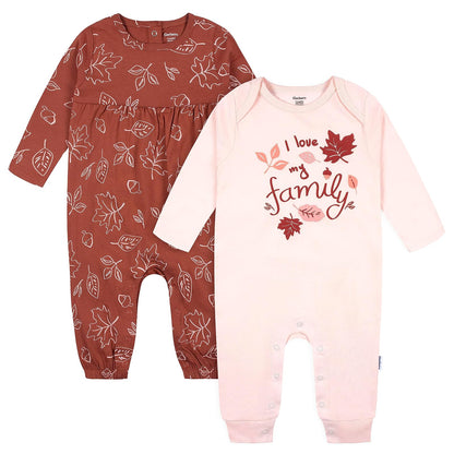 Gerber 2-pack Long Sleeve Jumpsuit Conjunto de camiseta para bebés y niños pequeños bebés niñas