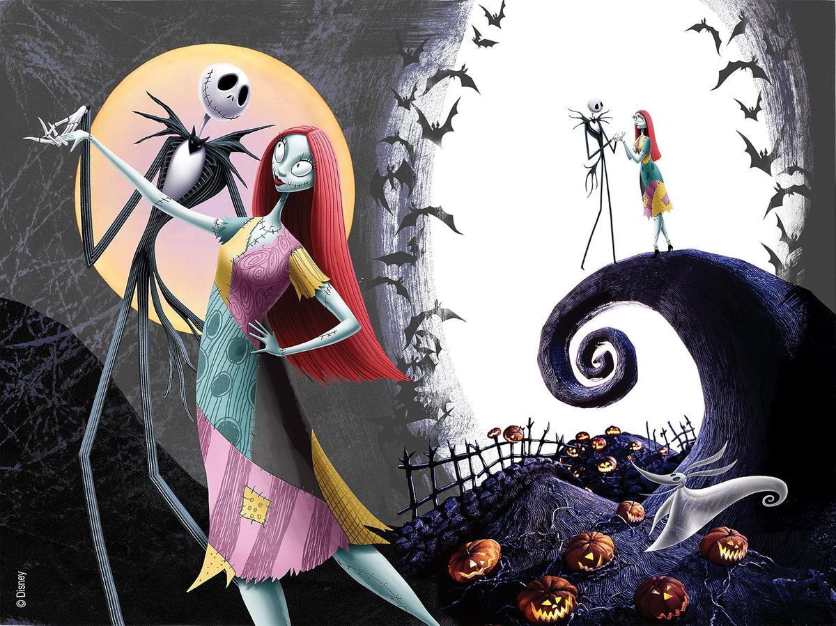 Tervis Vaso con tapa, Jack Skellington y Sally dan la a las vacaciones en este diseño de Disney Pesadilla antes de Navidad que evita que tus bebidas se salgan todas las Oogie Boogie. , Negro
