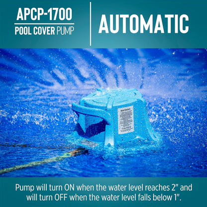 Little Giant APCP-1700 Bomba de cubierta de piscina con cable de 25 pies, azul claro, 577301