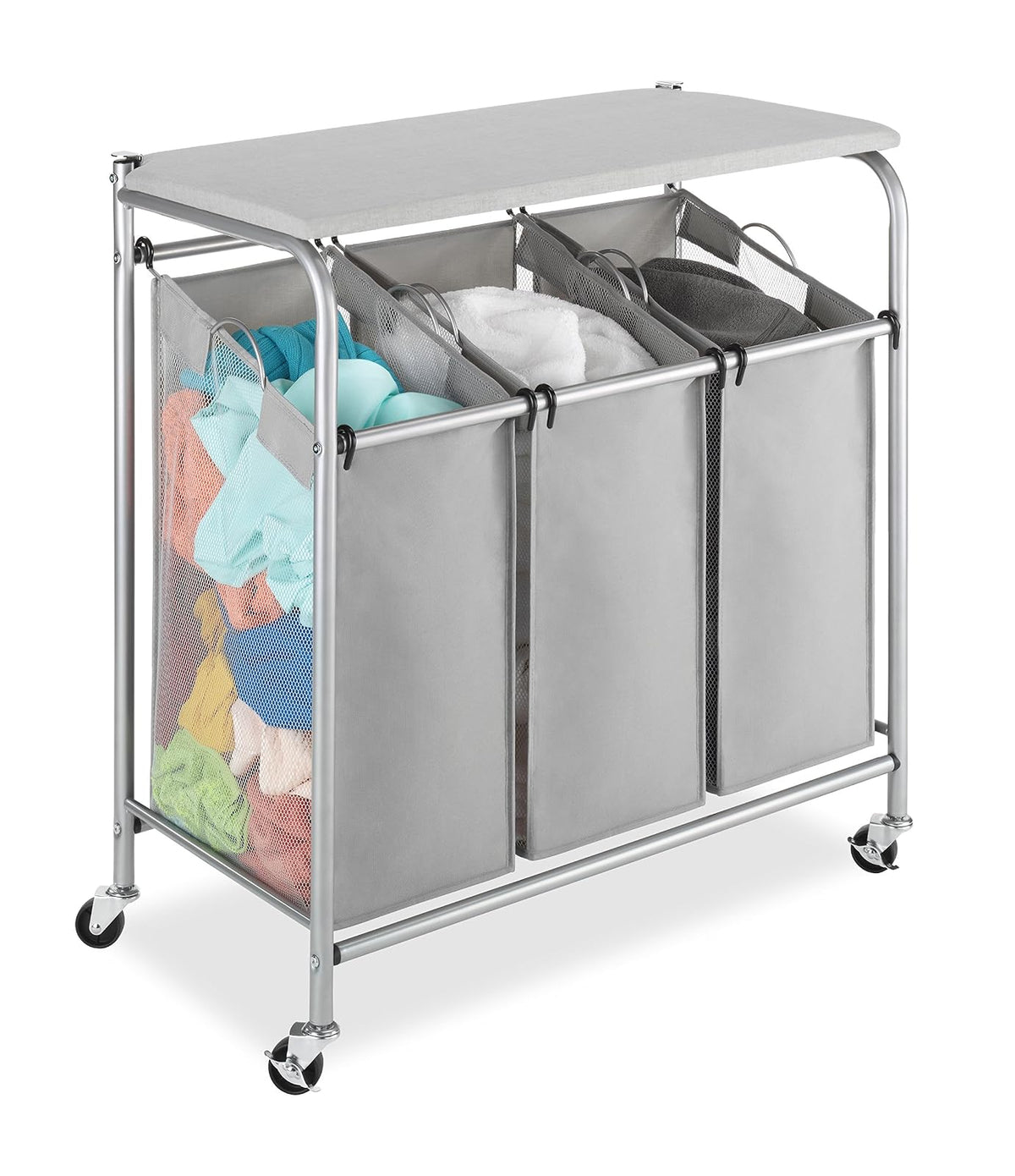 Whitmor Sorter Triple con mesa plegable, 18.13 x 32.5 x 33.38 inches