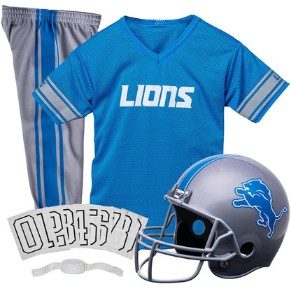 Franklin Sports Set de uniforme juvenil de lujo autorizado por la NFL (Liga Nacional de Fútbol Americana) - Detroit Lions - M