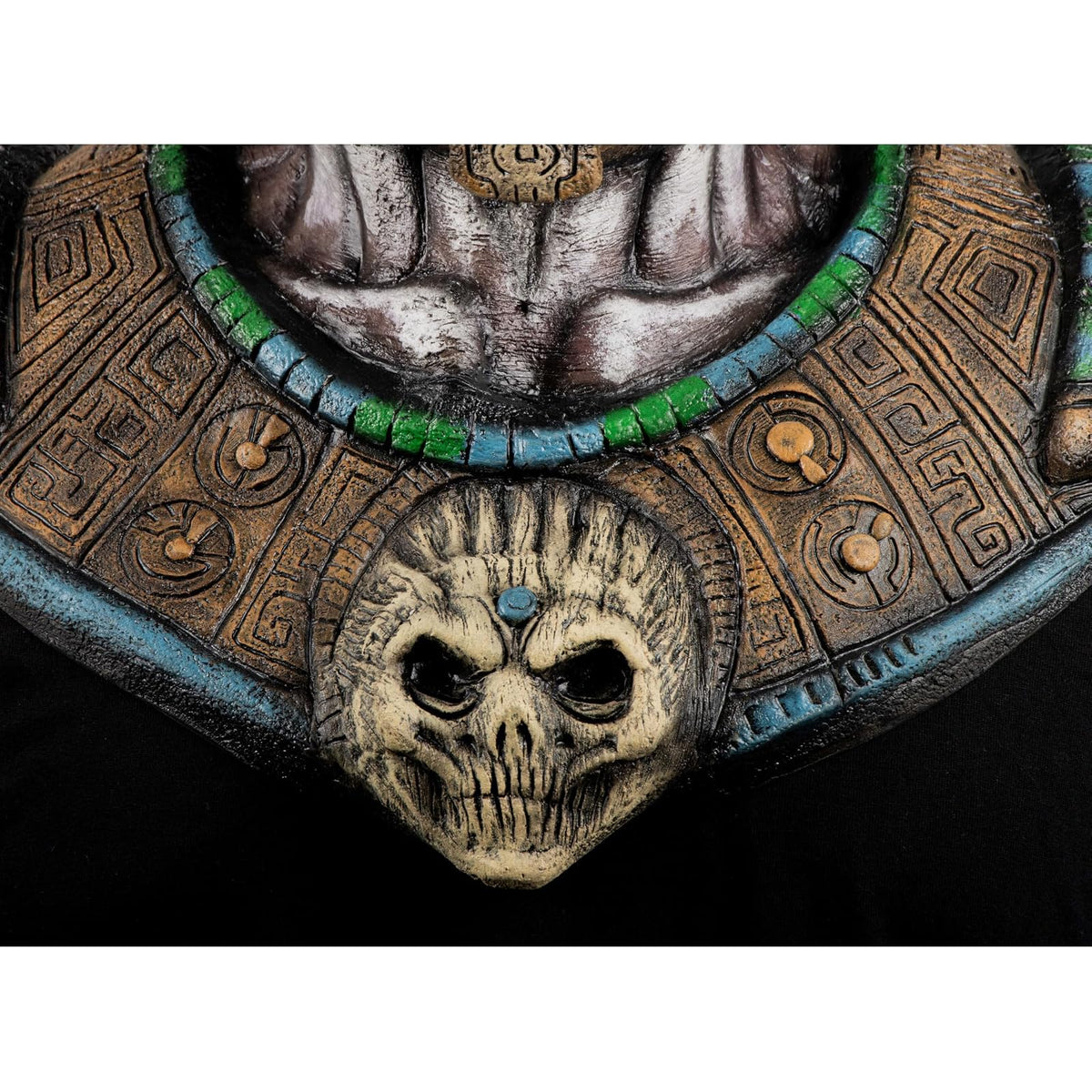 Ghoulish Productions Xolotl Máscara de Látex con Pecho | Inspirada en Dios Azteca Guardián de los Muertos | Detallado Pintado a Mano para Halloween Cosplay | Marrón Talla M