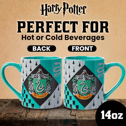 Silver Buffalo HP7032 Harry Potter Taza de cerámica con escudo de Slytherin House, 414 ml