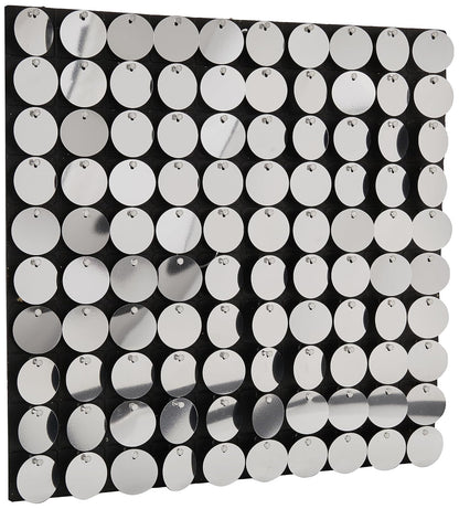 Panel de Lentejuela Color Plata Fantasias Miguel Panel Decorativo Armar Fondo Shimmer Wall Cumpleaños Fotografia XV Años Bodas Graduaciones 30x30 cm Marca Mylin 1 pieza