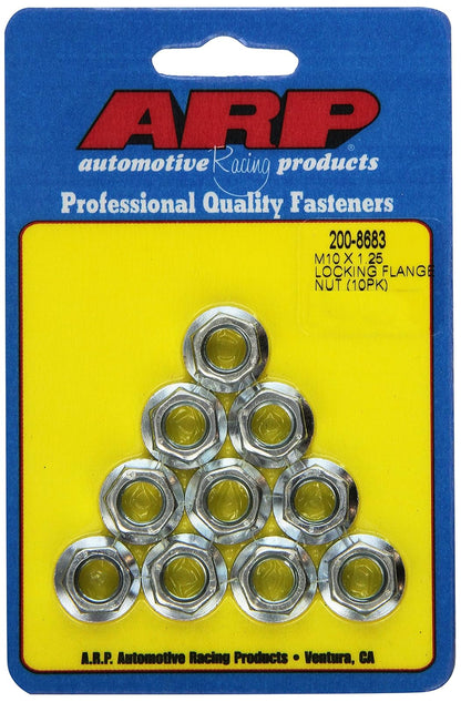 ARP 200-8683 Tuerca de Brida de Bloqueo M10 x 1.25, 10 Piezas, Plateado