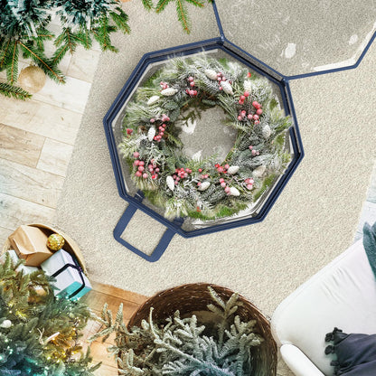 Hearth Harbor Contenedor Almacenamiento Corona Navidad 36 Pulgadas | Bolsa transparente, doble cierre, asas reforzadas, material PVC resistente