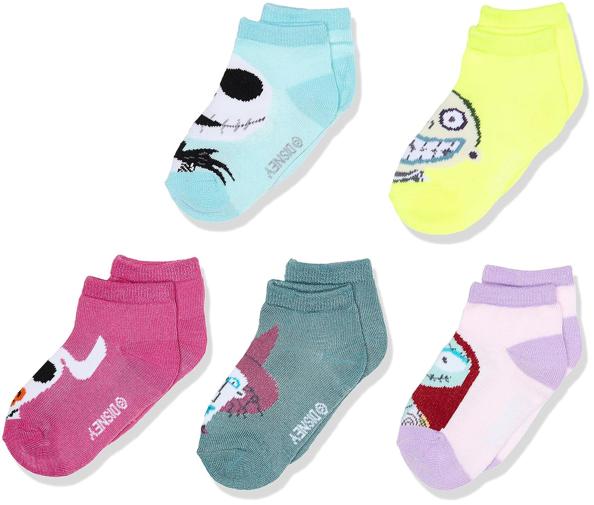 Disney Nightmare Before Christmas 5 Pack Shorty Socks Calcetines bebés unisex