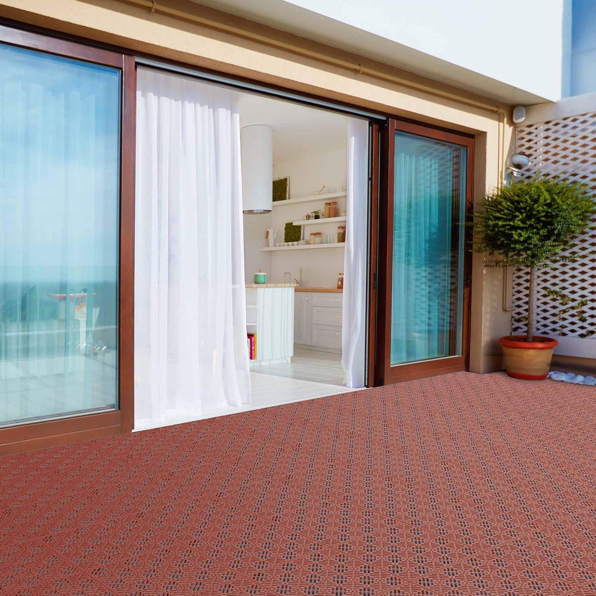 Pure Garden 50-147 Interlocking Patio, Deck or Garage Floor Tiles, 12 x 12