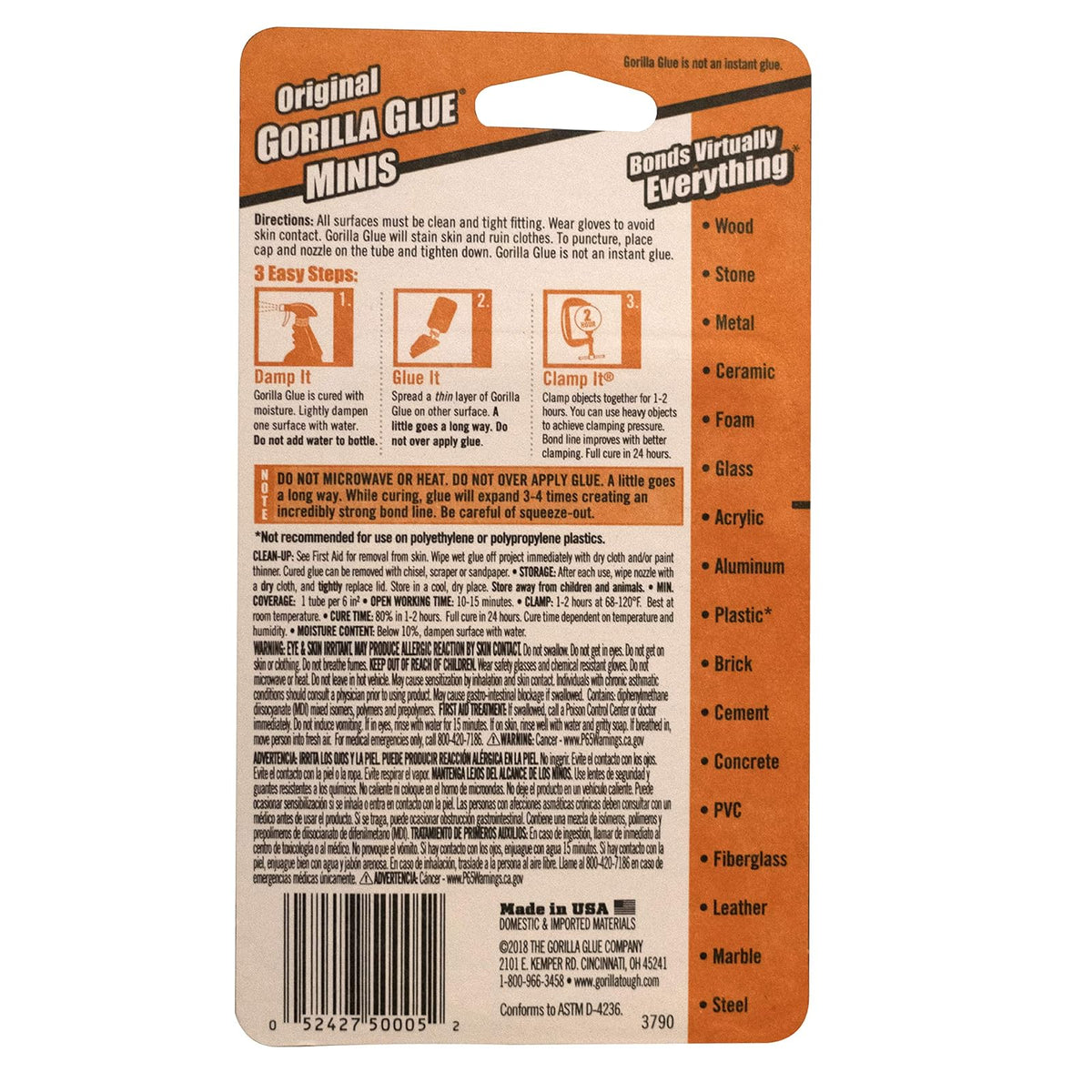 GORILLA GLUE COMPANY - Glue, Minis, 4-PK.