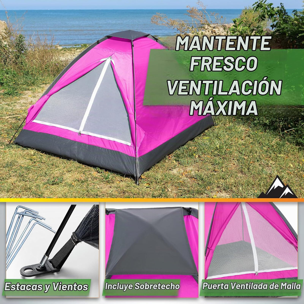 Wakeman Outdoors - Tienda de campaña para 2 Personas – Bolsa de Transporte – Tienda de campaña Ligera para niños o Adultos – Campamentos, mochileros y Equipo de Senderismo