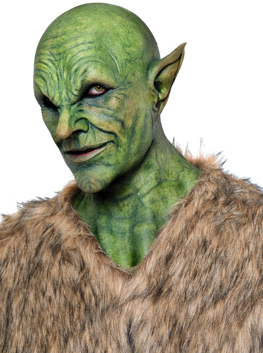 Tek'Zik, Máscara de Goblin del Bosque, Máscaras de Duendes Verde Leprechaun Ideal para Halloween y Fiestas de Disfraces