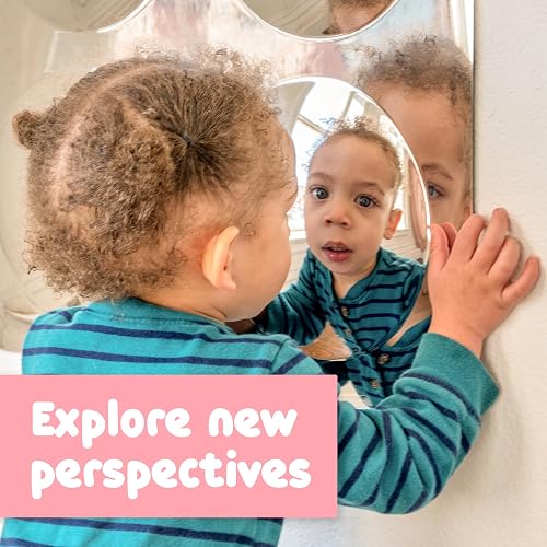 SPARK & WOW Espejo sensorial de Pared para niños pequeños, tamaño Grande, 4 Burbujas