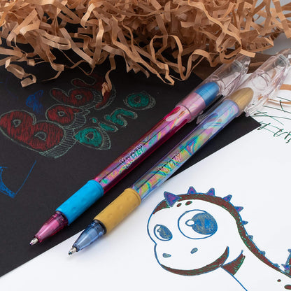 Pentel Arts Krazy Pop - Bolígrafo de gel iridiscente (1,0 mm), tinta surtida (Xc/BD/CP/DG), 4 unidades (K91PABP4M3)