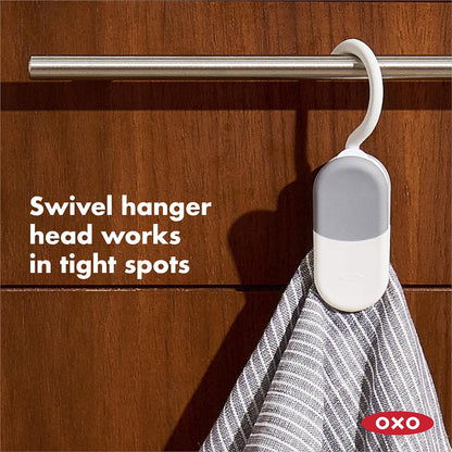 OXO Good Grips - Juego de ganchos de 3 piezas, color blanco