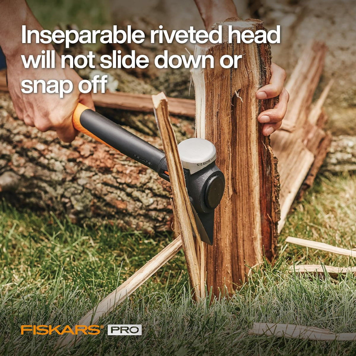 Fiskars Pro IsoCore Maul - Divisor de Madera de 2.5 Libras para Troncos de pequeño tamaño y Kindling con Mango Que Absorbe los Golpes, Negro/Naranja
