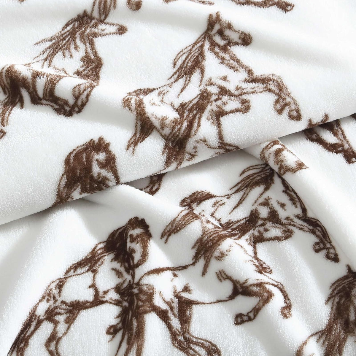 Wrangler - Manta de Forro Polar de Felpa Suave, Inspirada en Yellowstone, decoración Occidental para Cama o sofá (café mostangs, 50 x 70 Pulgadas)