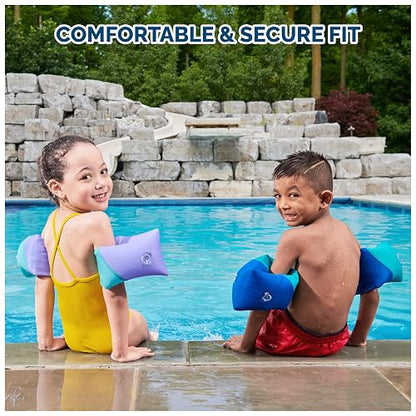 SwimWays Soft Swimmies Toddler Floaties, Learn-to-Swim Inflatable Pool Floats & Arm Floaties, Swimming Pool Accessories for Kids Aged 3-5