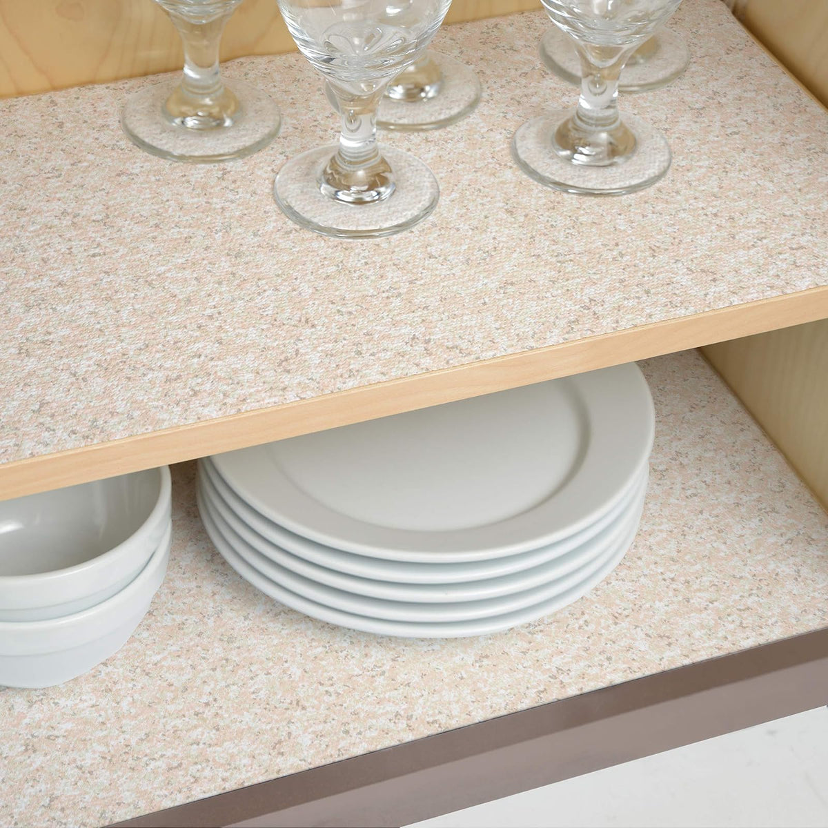 Con-Tact 08F-C8A39-04 Solid Grip Prints Non-Adhesive Non-Slip Shelf and Drawer Liner, 18-Inches by 8-Feet, Granite Sand